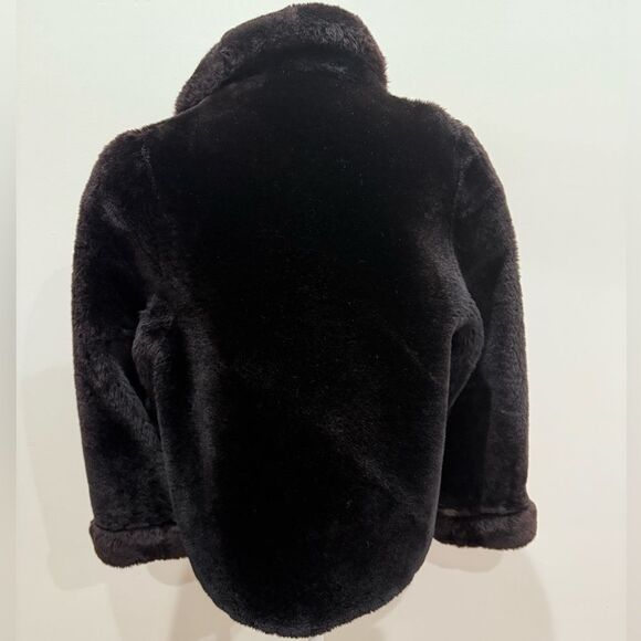 Elegant Women's Dark Brown Teddy Jacket - Picture 3 of 6